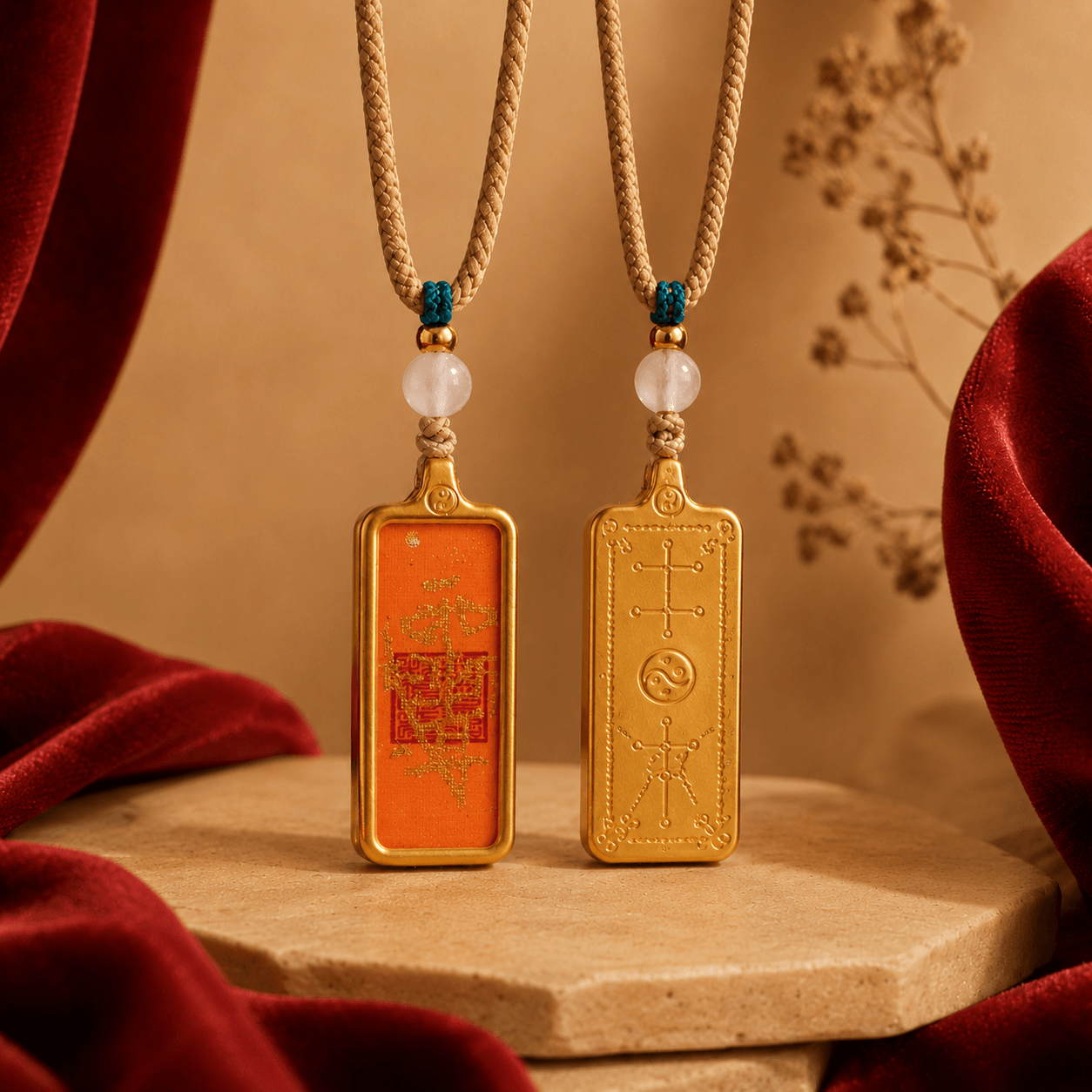Earth Element Gold Pendant Necklace display image
