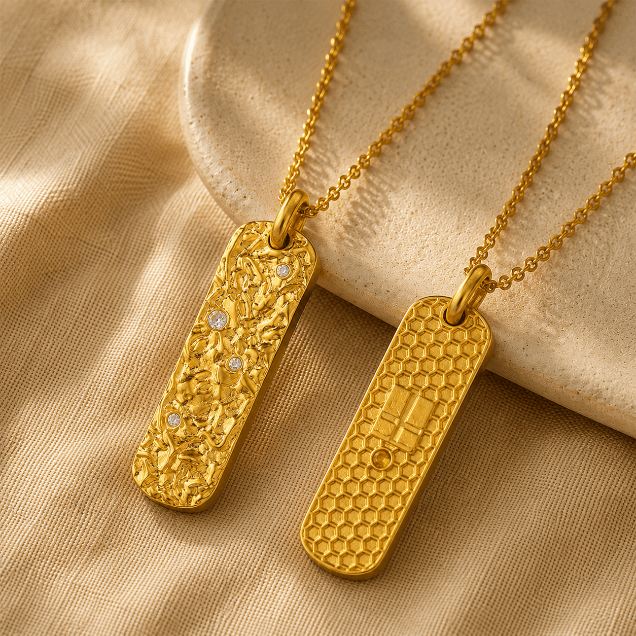 Earth Element Gold Pendant Necklace