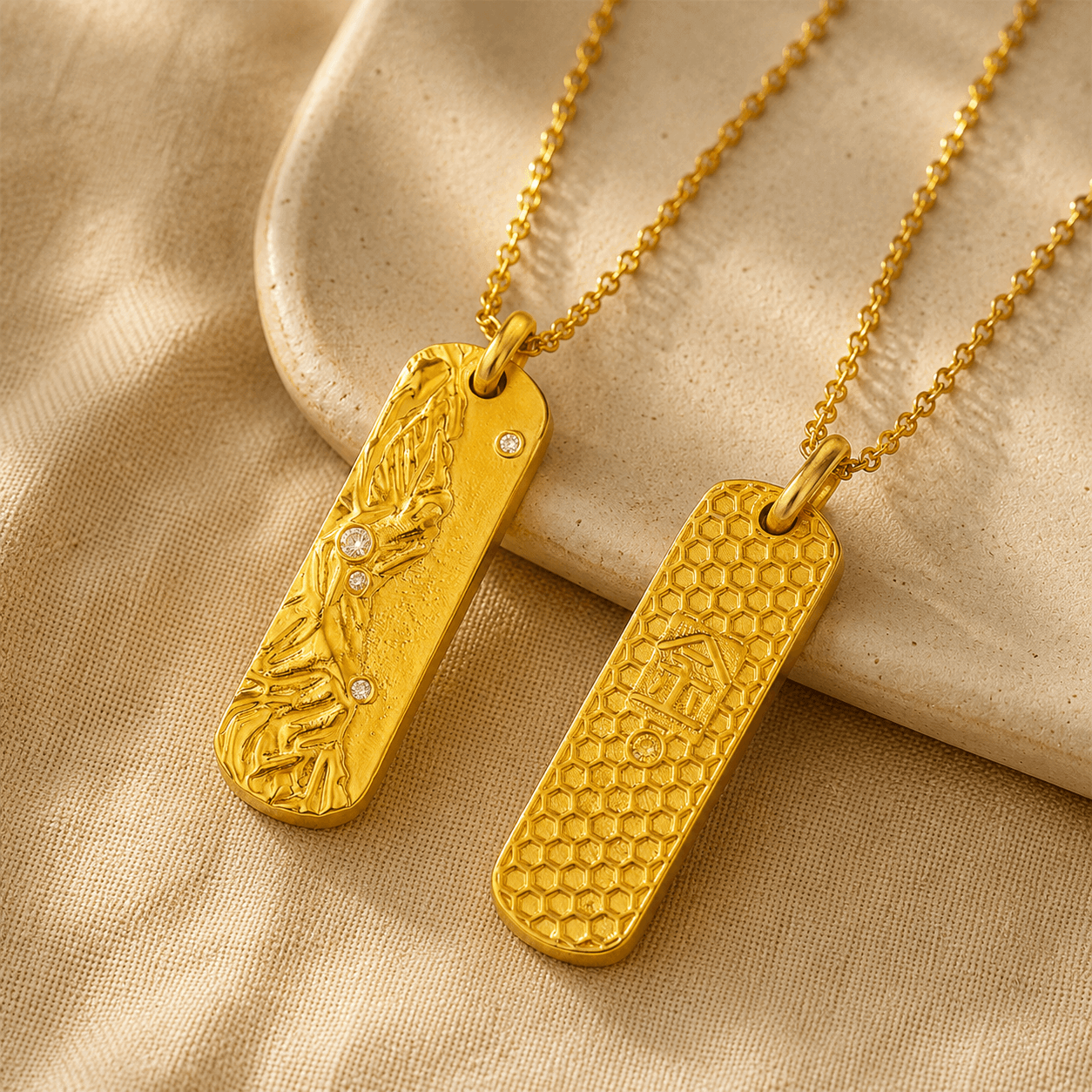 Metal Element Gold Pendant Necklace