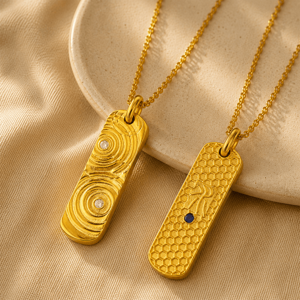 Water Element Gold Pendant Necklace