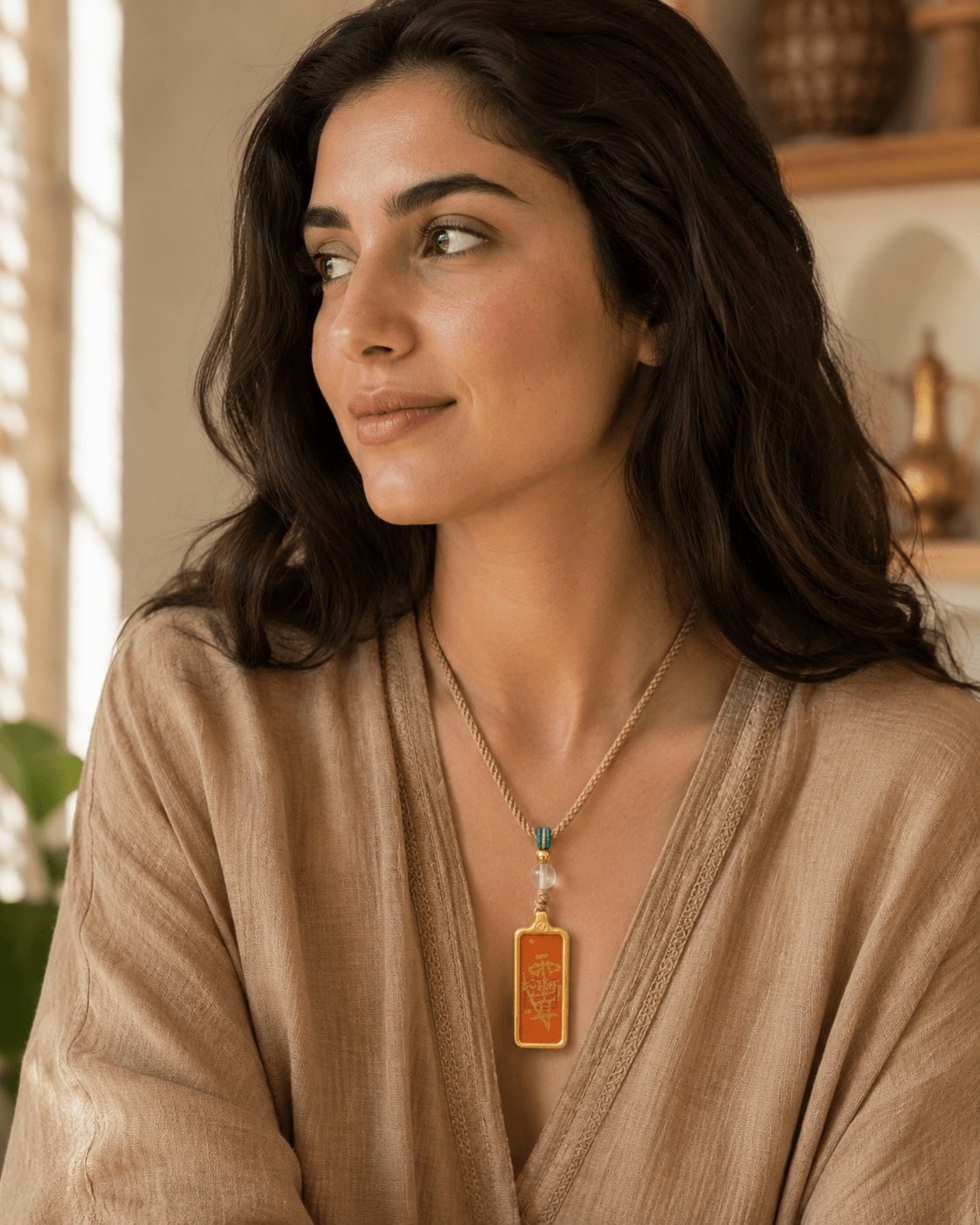Earth Element Guardian Necklace wearing example