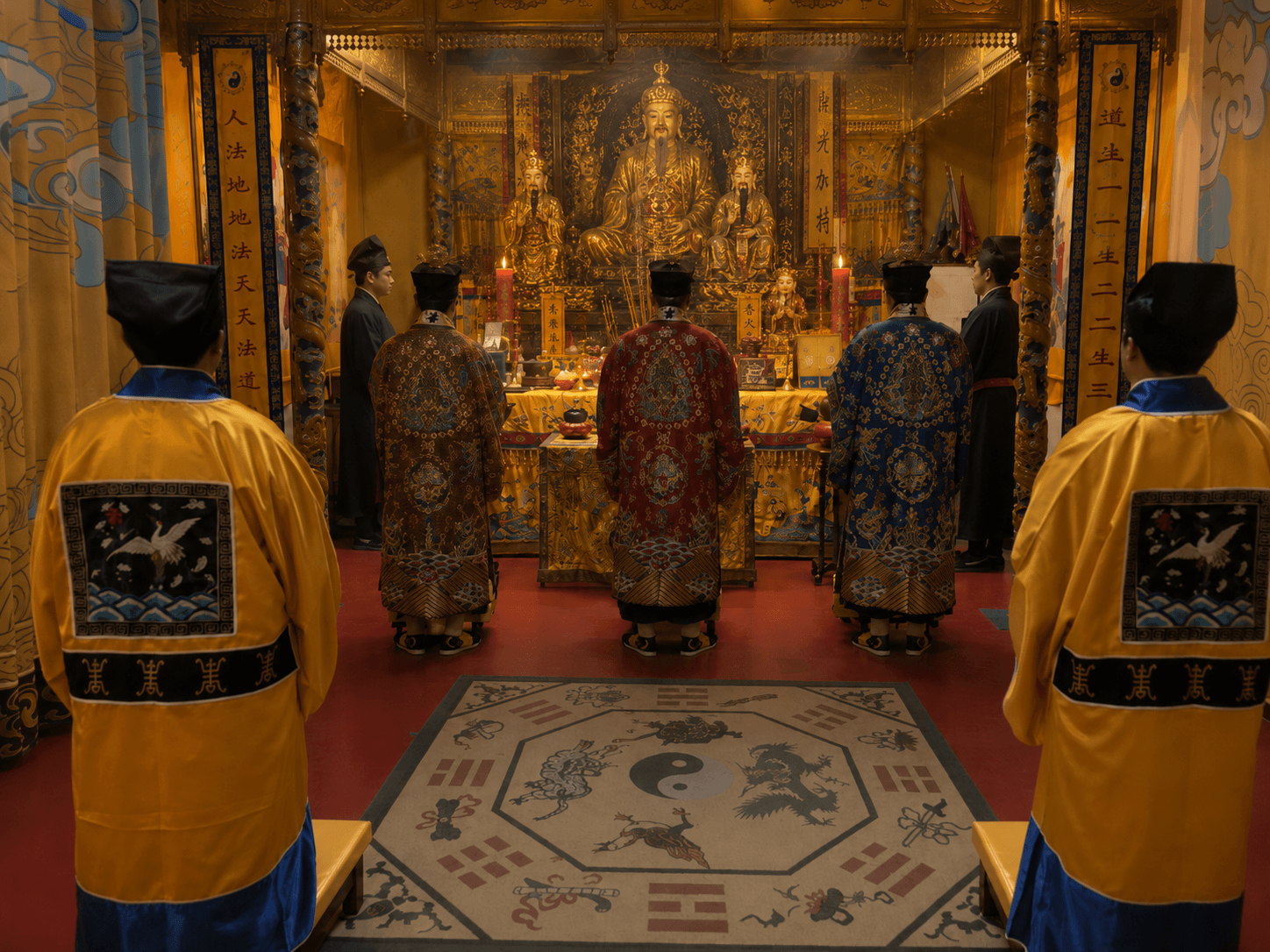 Taoist altar offering and ritual blessing ceremony