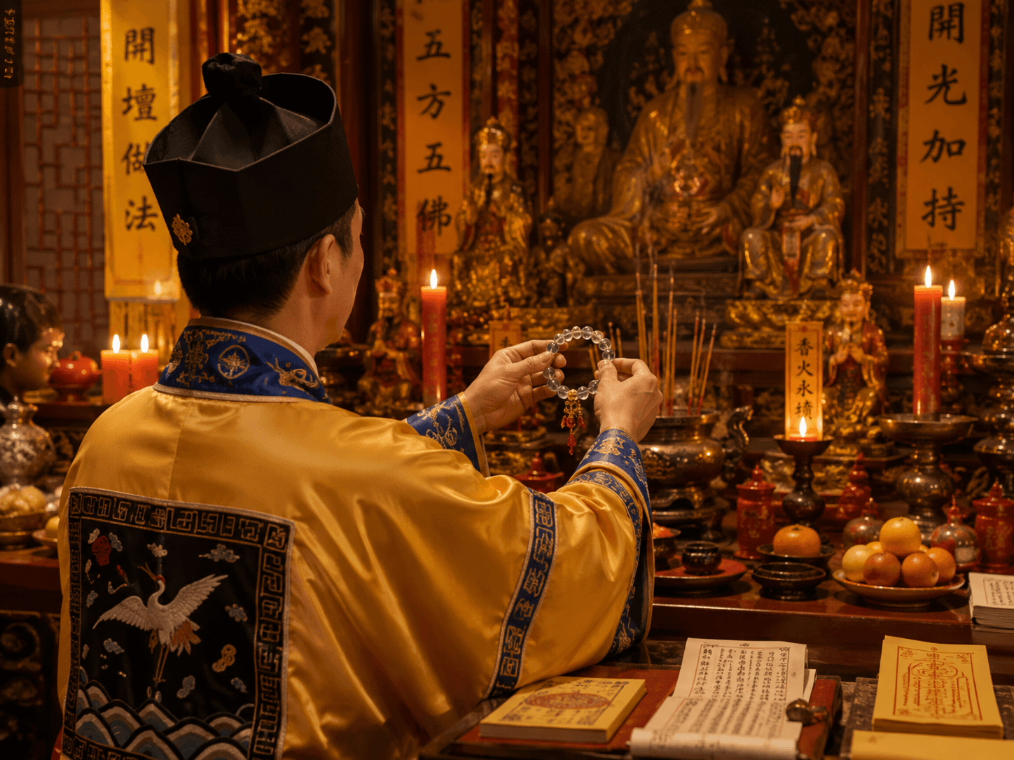 Sacred ash being placed into a bracelet bead