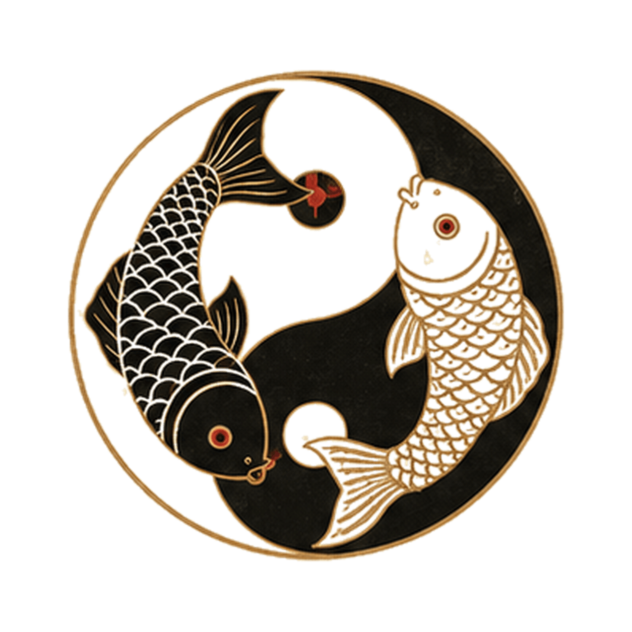 Yin-yang koi Taoist symbol