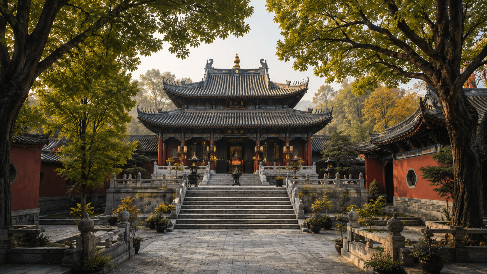 White Cloud Temple courtyard in Beijing